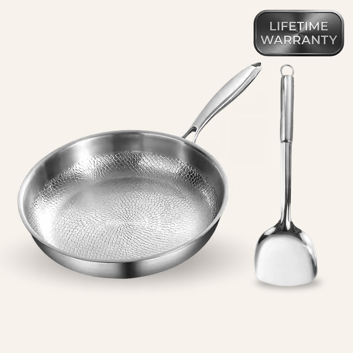 Alpine Titanium Hammered Pan + Spatula Bundle